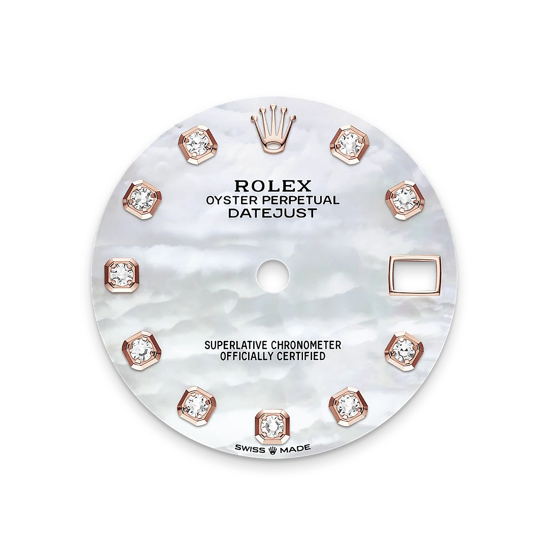 Rolex デイトジャスト 31 オイスター、31 mm、エバーローズゴールド、ダイヤモンド