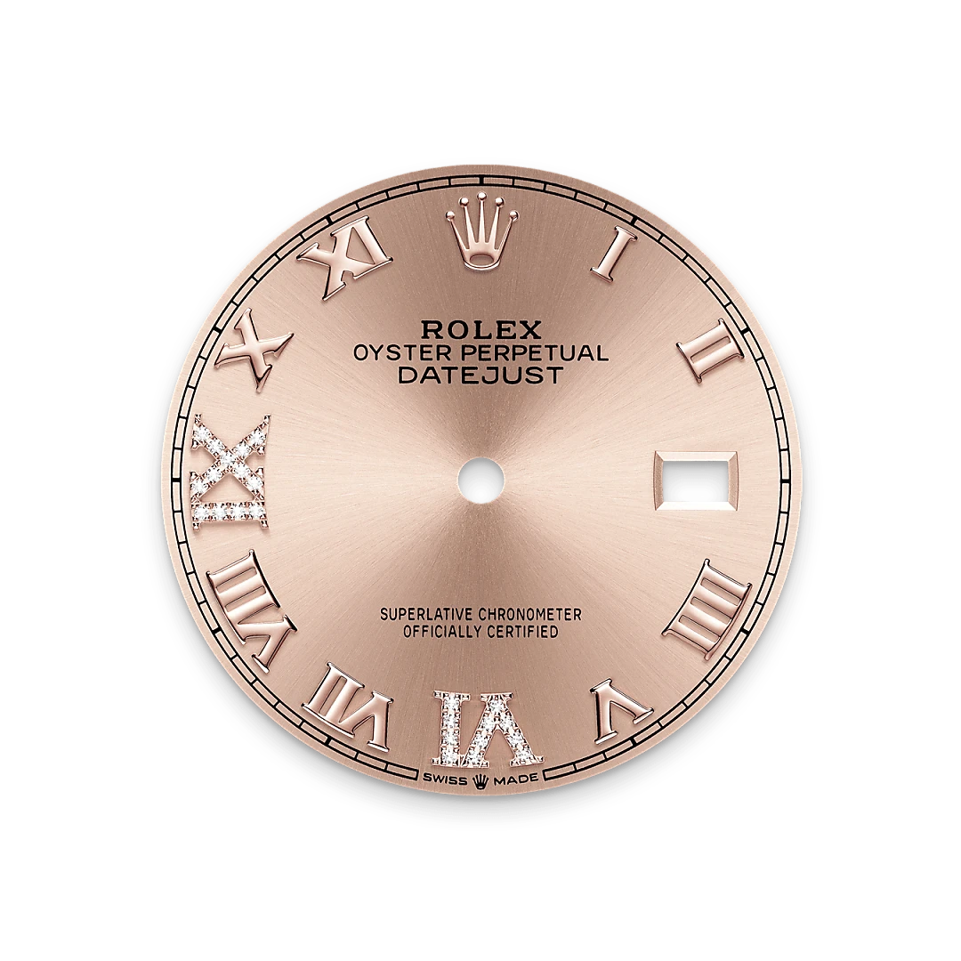 Rolex デイトジャスト 36 オイスター、36 mm、オイスタースチール&エバーローズゴールド、ダイヤモンド