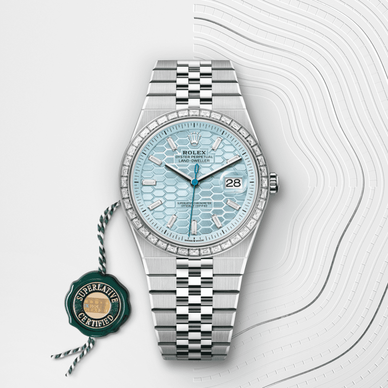 ロレックス ランドドゥエラー 40  オイスター、40 mm、プラチナ、ダイヤモンド  リファレンス m127386tbr-0001
