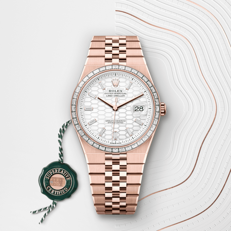 ロレックス ランドドゥエラー 40  オイスター、40 mm、エバーローズゴールド、ダイヤモンド  リファレンス m127385tbr-0003