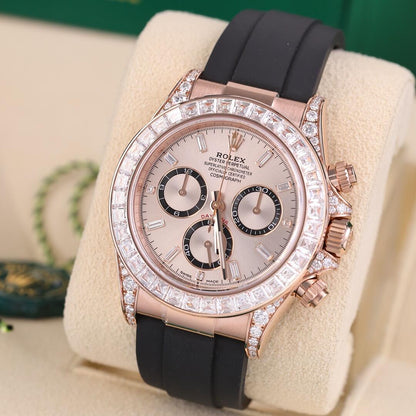 コスモグラフ デイトナ | オイスター、40 mm、エバーローズゴールド、ダイヤモンド  リファレンス 126535TBR