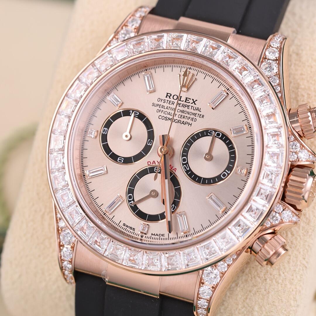 コスモグラフ デイトナ | オイスター、40 mm、エバーローズゴールド、ダイヤモンド  リファレンス 126535TBR