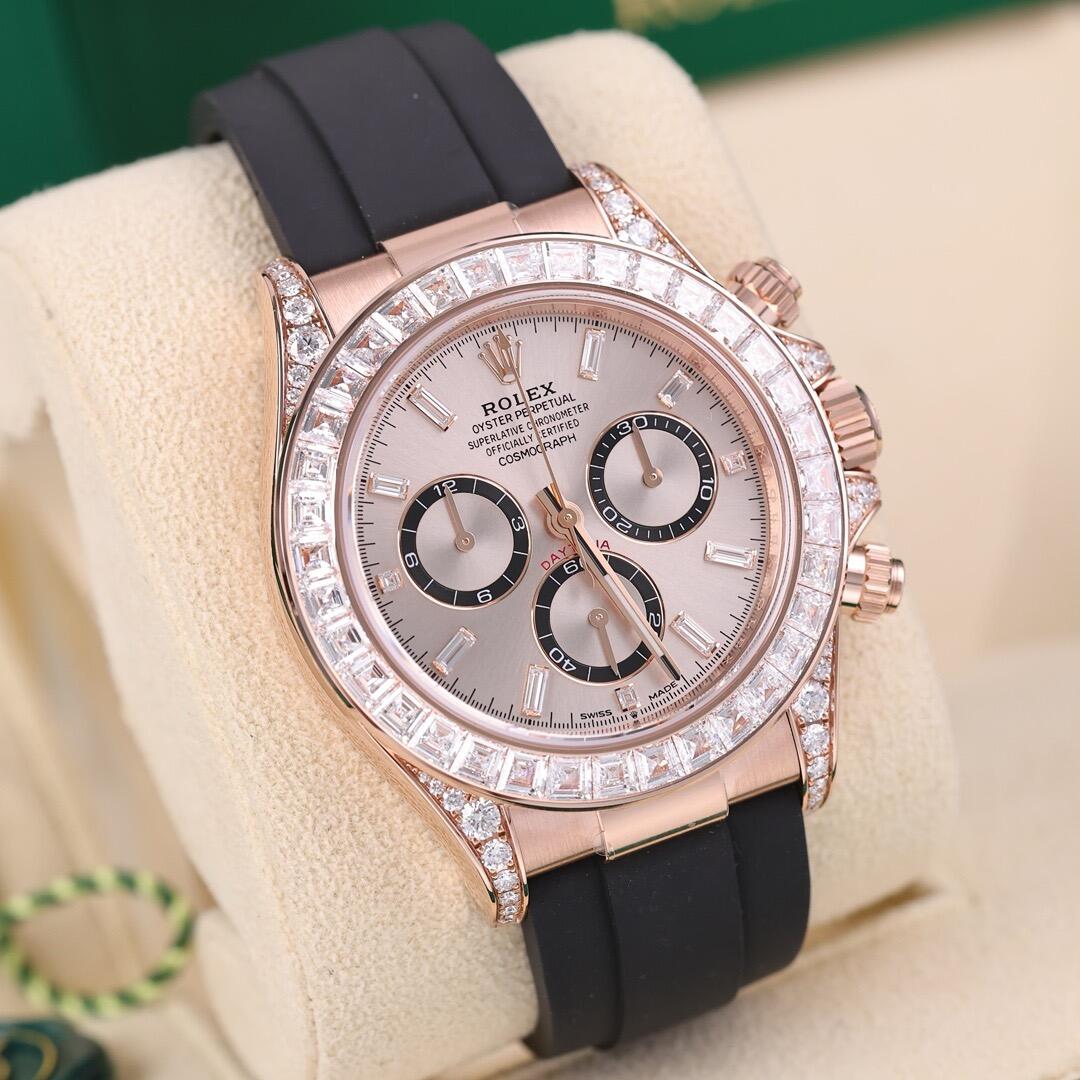 コスモグラフ デイトナ | オイスター、40 mm、エバーローズゴールド、ダイヤモンド  リファレンス 126535TBR