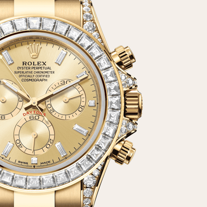 コスモグラフ デイトナ | オイスター、40 mm、イエローゴールド、ダイヤモンド  リファレンス 126598TBR-0001