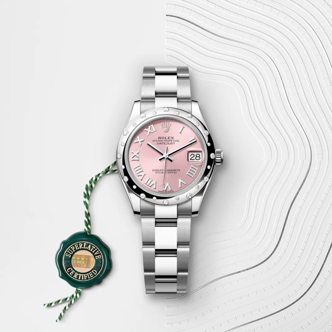 Rolex デイトジャスト 31  オイスター、31 mm、オイスタースチール＆ホワイトゴールド、ダイヤモンド