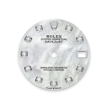 Rolex デイトジャスト 31  オイスター、31 mm、オイスタースチール＆ホワイトゴールド、ダイヤモンド
