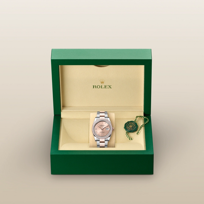 Rolex デイトジャスト 36  オイスター、36 mm、オイスタースチール＆エバーローズゴールド、ダイヤモンド