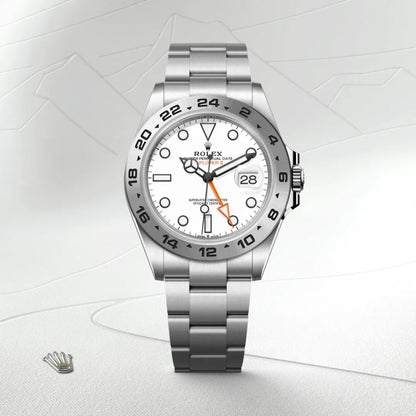 Rolex エクスプローラー Ⅱ  オイスター、42 mm、オイスタースチール
