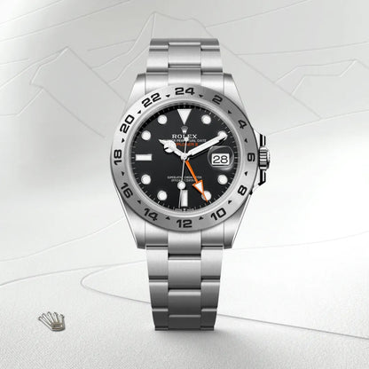 Rolex エクスプローラー Ⅱ  オイスター、42 mm、オイスタースチール