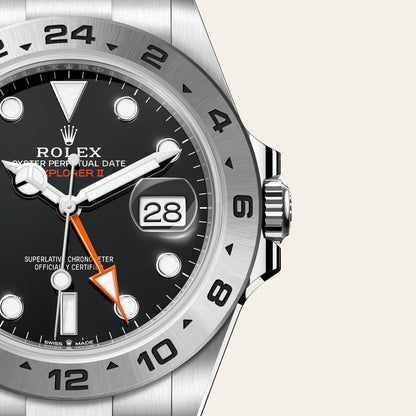 Rolex エクスプローラー Ⅱ  オイスター、42 mm、オイスタースチール