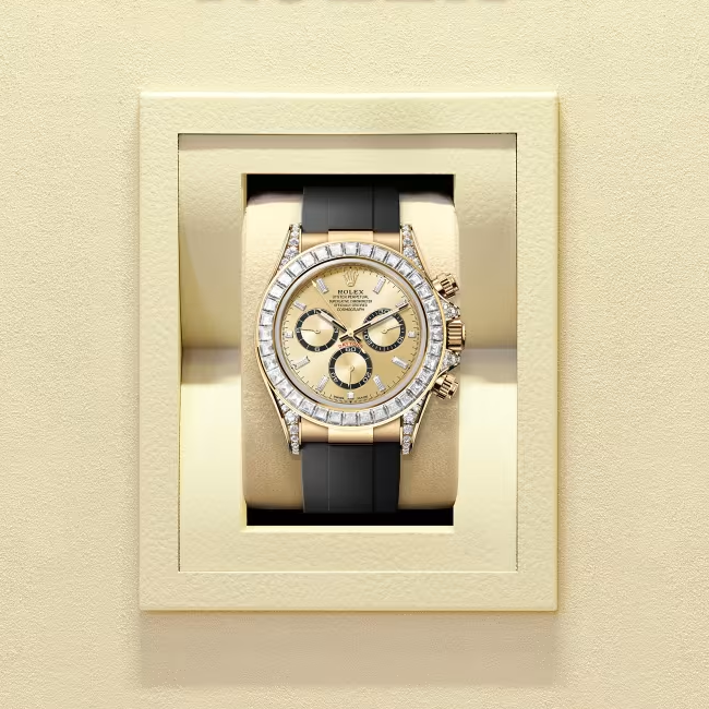 コスモグラフ デイトナ|オイスター、40 mm、イエローゴールド、ダイヤモンド  リファレンス 126538TBR-0004