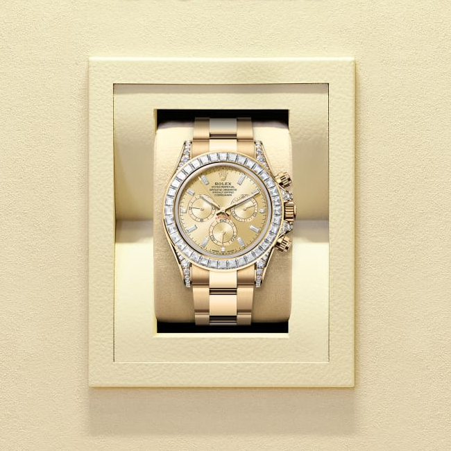 コスモグラフ デイトナ  オイスター、40 mm、イエローゴールド、ダイヤモンド  リファレンス 126598TBR-0001
