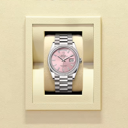 デイデイト 36 | オイスター、36 mm、ホワイトゴールド、ダイヤモンド  リファレンス 128399TBR-0029