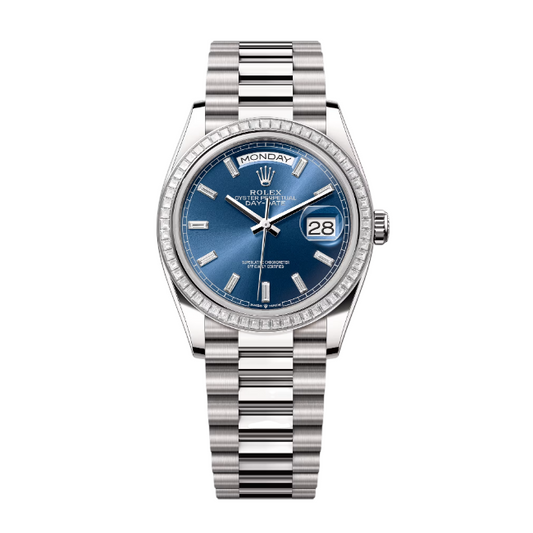 デイデイト 36 | オイスター、36 mm、ホワイトゴールド、ダイヤモンド  リファレンス 128399TBR-0027