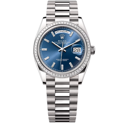 デイデイト 36 | オイスター、36 mm、ホワイトゴールド、ダイヤモンド  リファレンス 128399TBR-0027