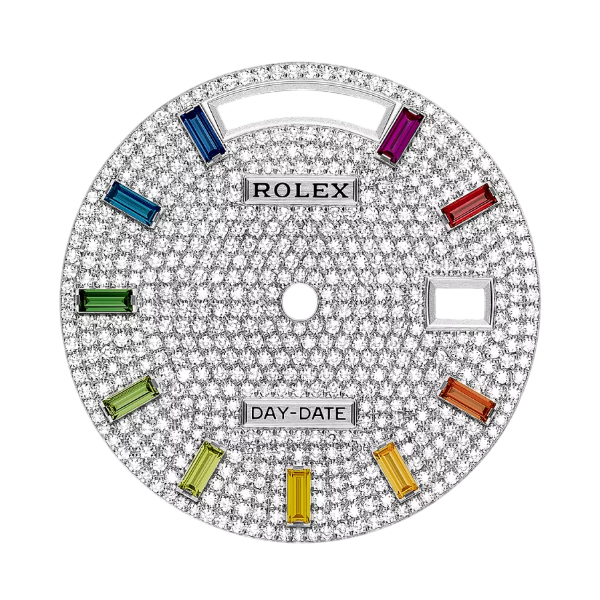 デイデイト 36 | オイスター、36 mm、ホワイトゴールド、ダイヤモンド  リファレンス 128399TBR-0005