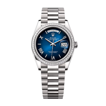デイデイト 36 | オイスター、36 mm、ホワイトゴールド、ダイヤモンド  リファレンス 128399TBR-0021