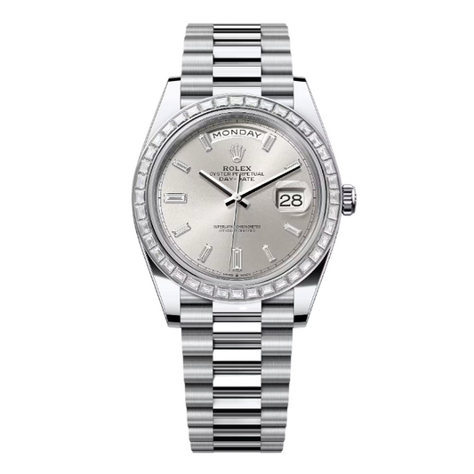 デイデイト 40 | オイスター、40 mm、プラチナ、ダイヤモンド  リファレンス 228396TBR-0011