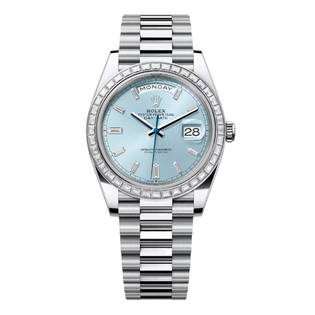デイデイト 40 | オイスター、40 mm、プラチナ、ダイヤモンド  リファレンス 228396TBR-0002