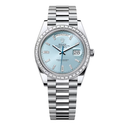 デイデイト 40 | オイスター、40 mm、プラチナ、ダイヤモンド  リファレンス 228396TBR-0002