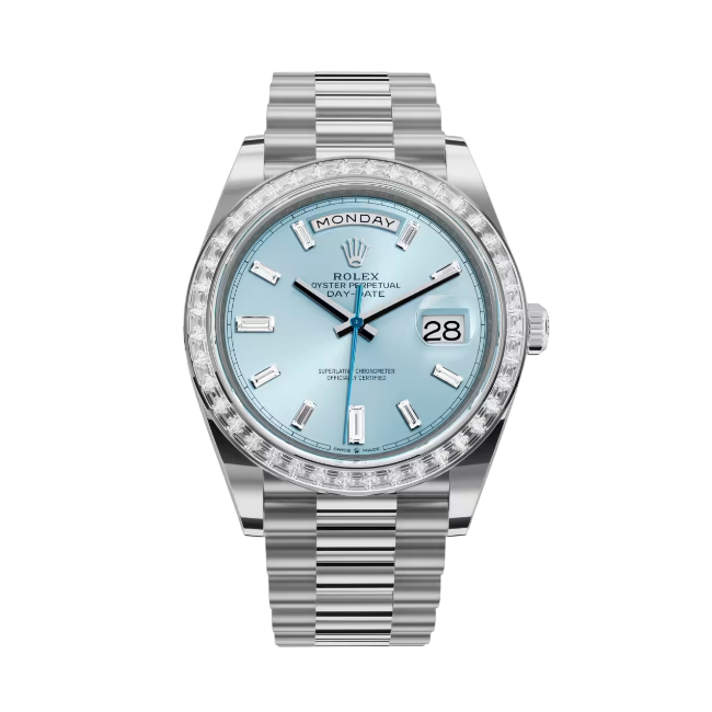 デイデイト 40 | オイスター、40 mm、プラチナ、ダイヤモンド  リファレンス 228396TBR-0002