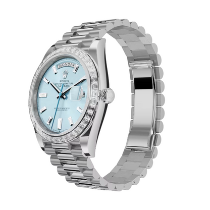 デイデイト 40 | オイスター、40 mm、プラチナ、ダイヤモンド  リファレンス 228396TBR-0002