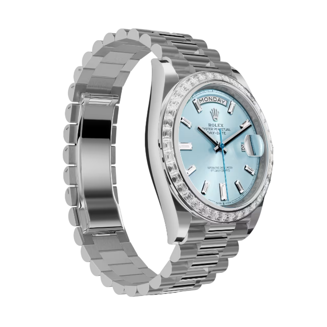 デイデイト 40 | オイスター、40 mm、プラチナ、ダイヤモンド  リファレンス 228396TBR-0002