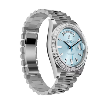 デイデイト 40 | オイスター、40 mm、プラチナ、ダイヤモンド  リファレンス 228396TBR-0002