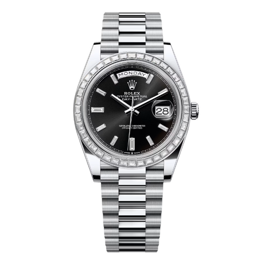 デイデイト 40 | オイスター、40 mm、プラチナ、ダイヤモンド  リファレンス 228396TBR-0012