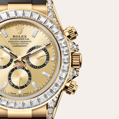コスモグラフ デイトナ | オイスター、40 mm、イエローゴールド、ダイヤモンド  リファレンス 126538TBR-0004